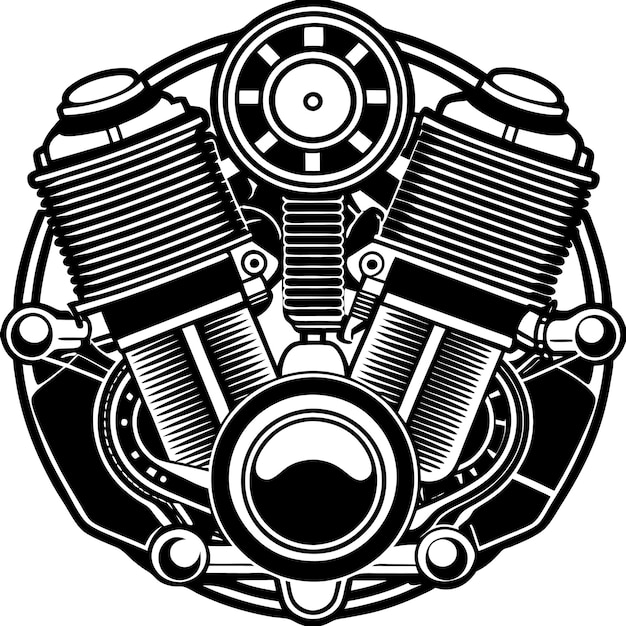 vector de silueta del motor de la motocicleta