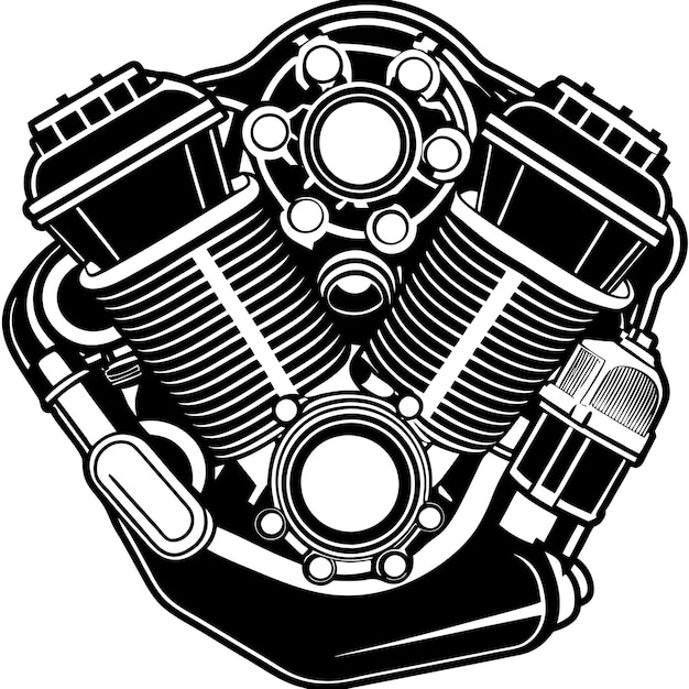 vector de silueta del motor de la motocicleta