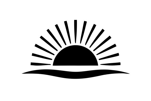 Vector de silueta negra al atardecer