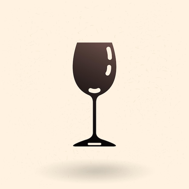 Vector Silueta Negra Icono Copa Vino