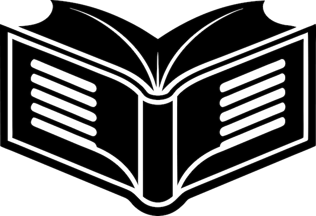 Vector de la silueta negra del icono del libro