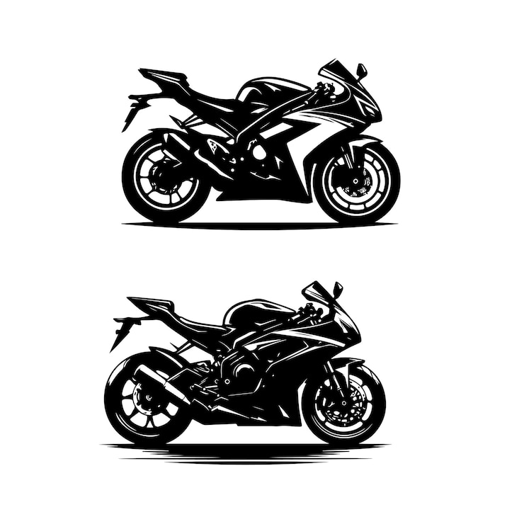 Vector de silueta negra de una motocicleta
