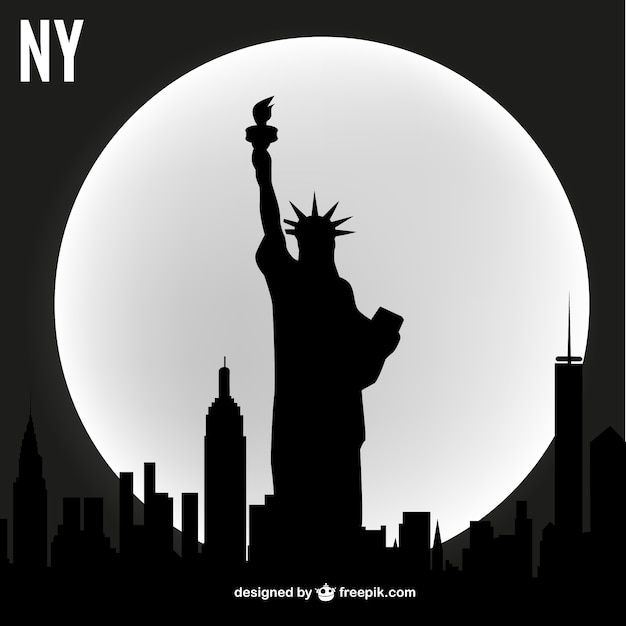 Vector vector silueta de nueva york