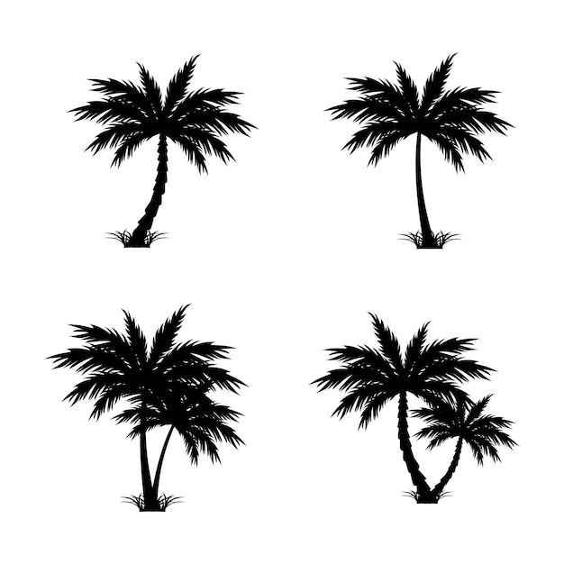 Vector de silueta de palmera tropical