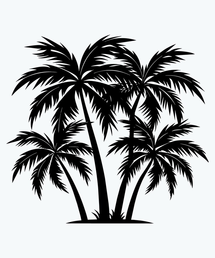 Vector de silueta de las palmeras
