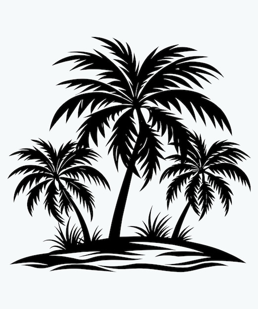 Vector de silueta de las palmeras