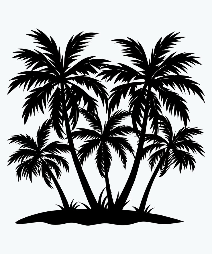 Vector de silueta de las palmeras