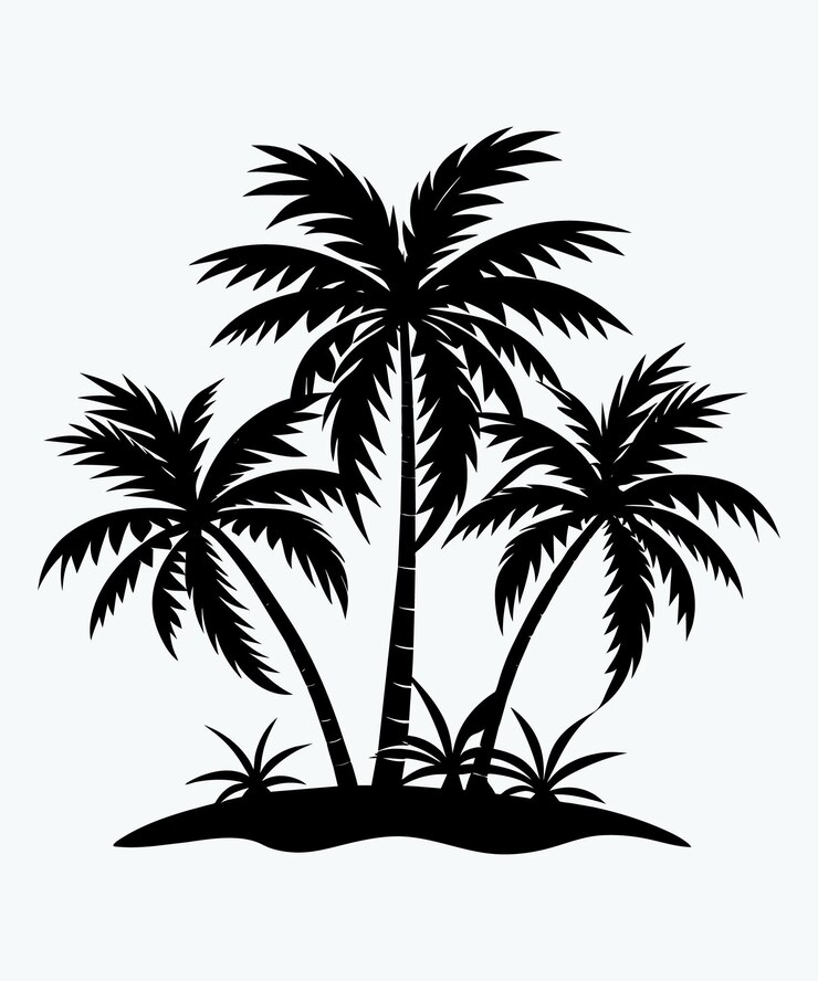 Vector de silueta de las palmeras