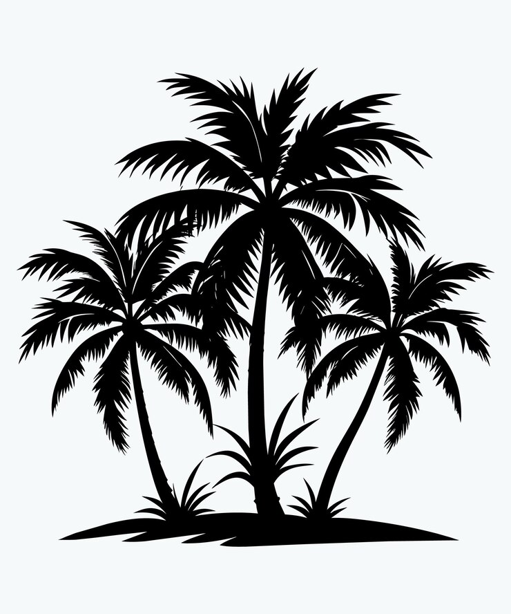 Vector de silueta de las palmeras