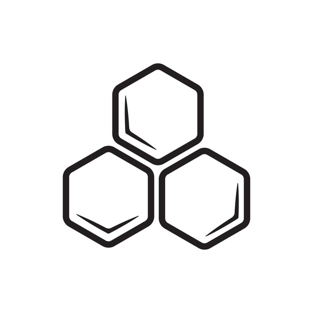 Vector de silueta de panal de miel sobre un fondo blanco