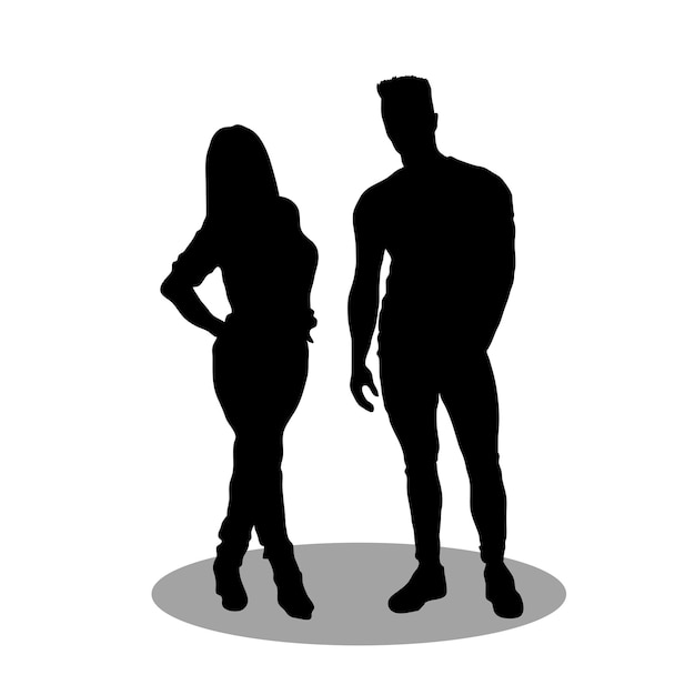 Vector de silueta de pareja