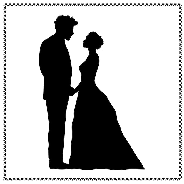 Vector de silueta de pareja