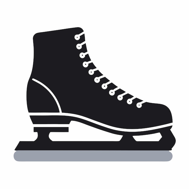 Vector silueta de patines de hielo en un fondo blanco aislado 13