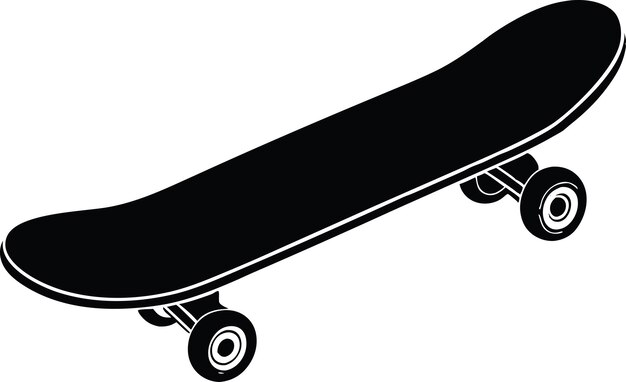 Vector de la silueta de la patineta
