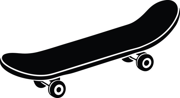Vector de la silueta de la patineta
