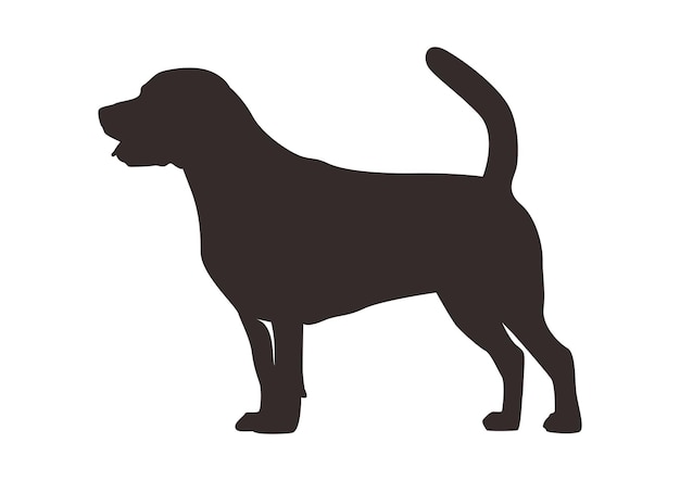 Vector de silueta de perro beagle