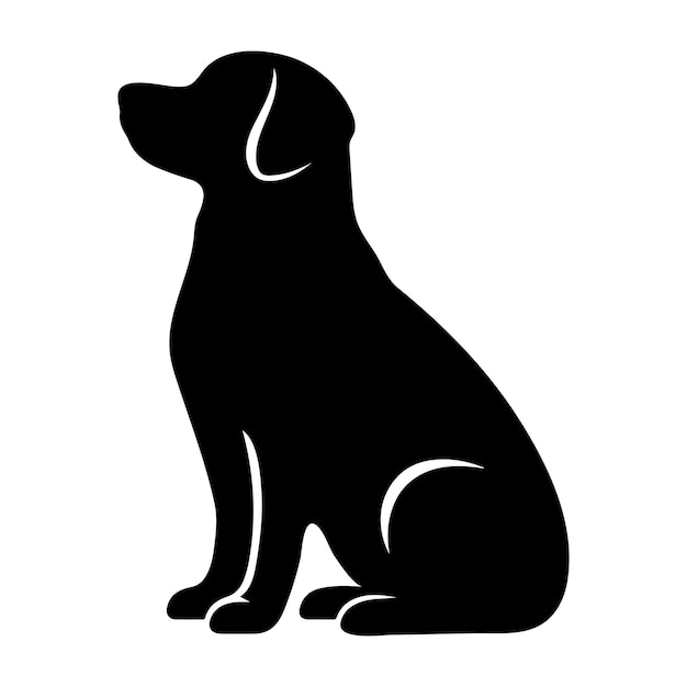 Vector de silueta de perro en fondo blanco