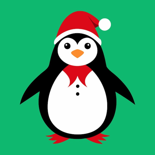 El vector de la silueta del pingüino de Navidad