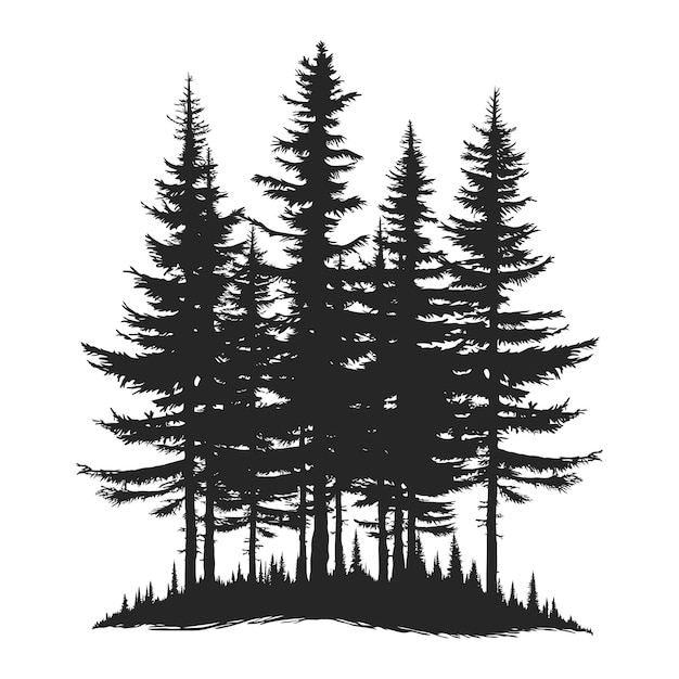 Vector de silueta de los pinos