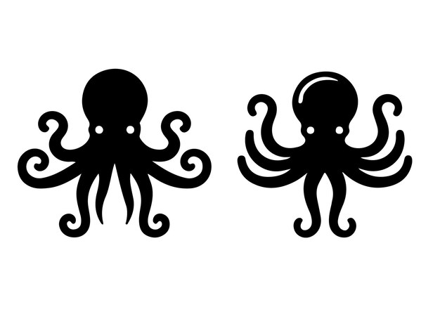 Vector de la silueta del pulpo