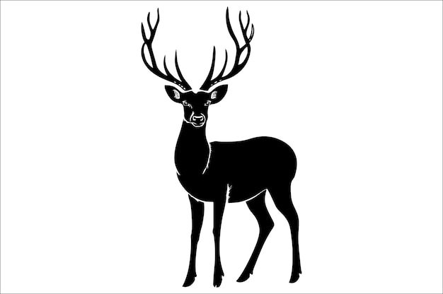 Vector de silueta de renos silueta de ciervo de Navidad silueta de cerdo silueta de familia silueta de ciervos silueta