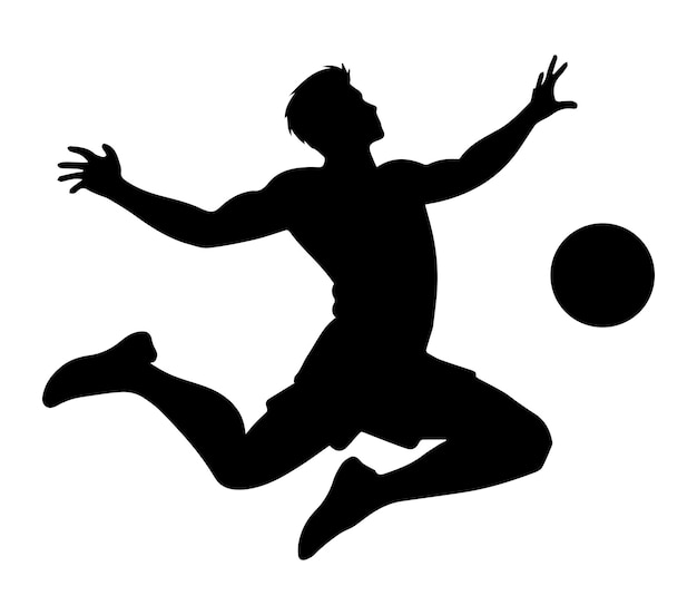 Vector de silueta de Sepakraw en un fondo blanco