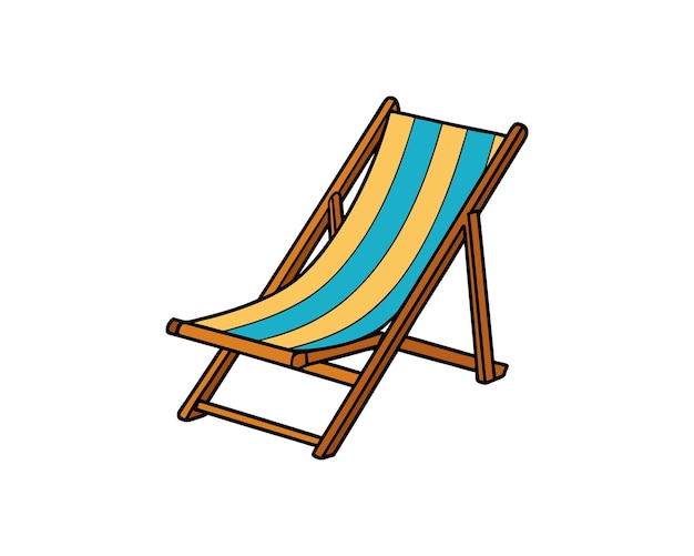 Vector de silueta de silla de playa de fondo blanco