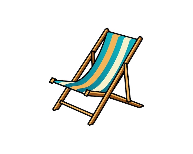 Vector de silueta de silla de playa de fondo blanco