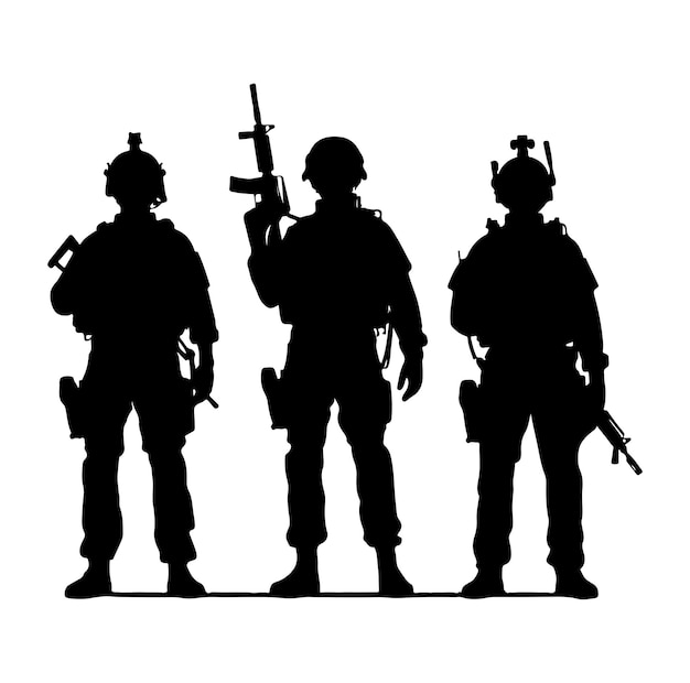 Vector de silueta del soldado