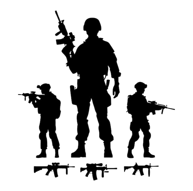 Vector de silueta del soldado