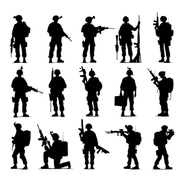 Vector de silueta del soldado