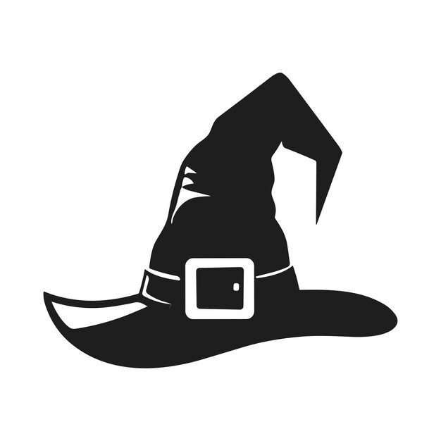 Un vector de silueta de sombrero de bruja de Halloween