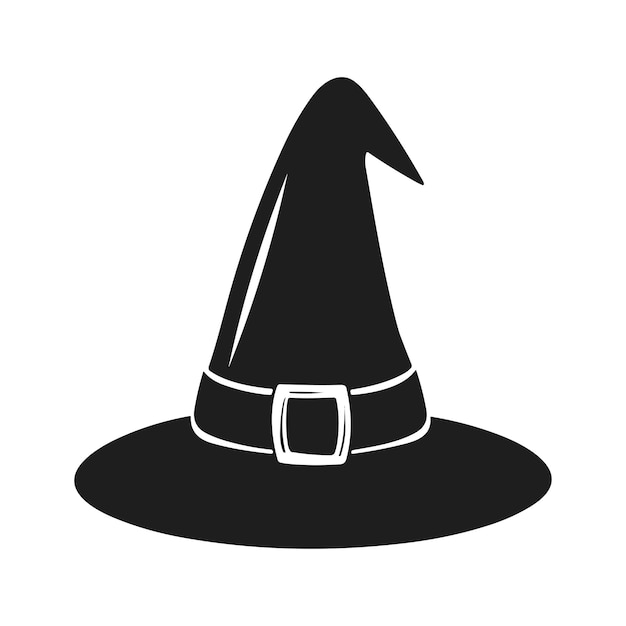 Un vector de silueta de sombrero de bruja de Halloween