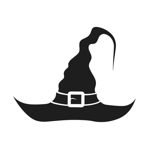 Un vector de silueta de sombrero de bruja de Halloween