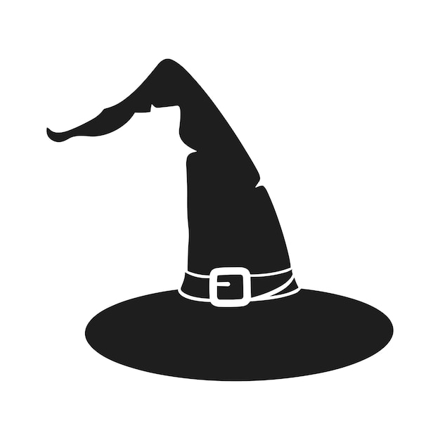 Un vector de silueta de sombrero de bruja de Halloween