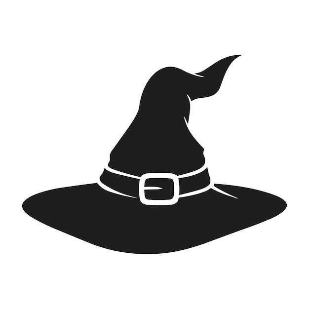 Un vector de silueta de sombrero de bruja de Halloween