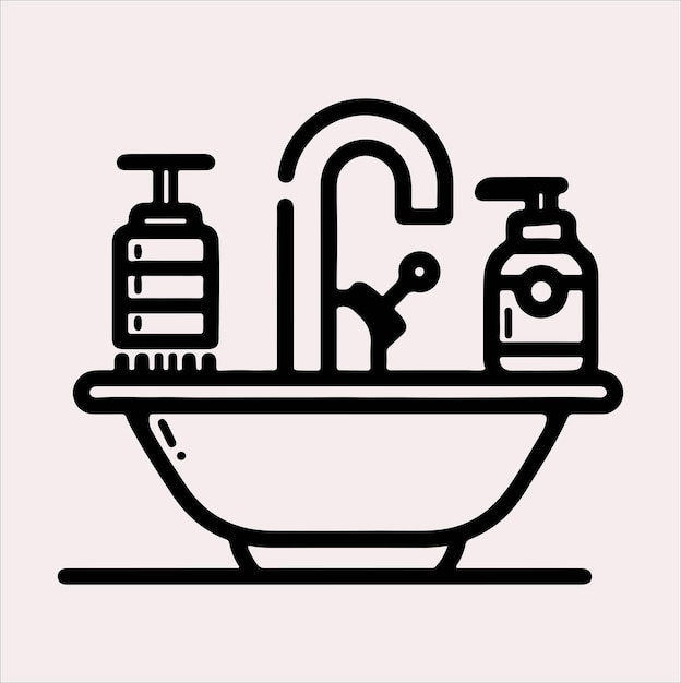 Vector de silueta de sumidero sobre un fondo blanco