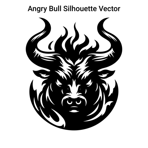 Vector de silueta de toro enojado
