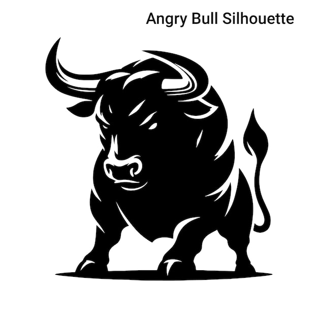 Vector de silueta de toro enojado