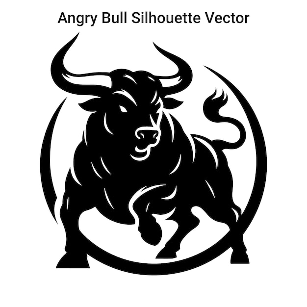 Vector de silueta de toro enojado