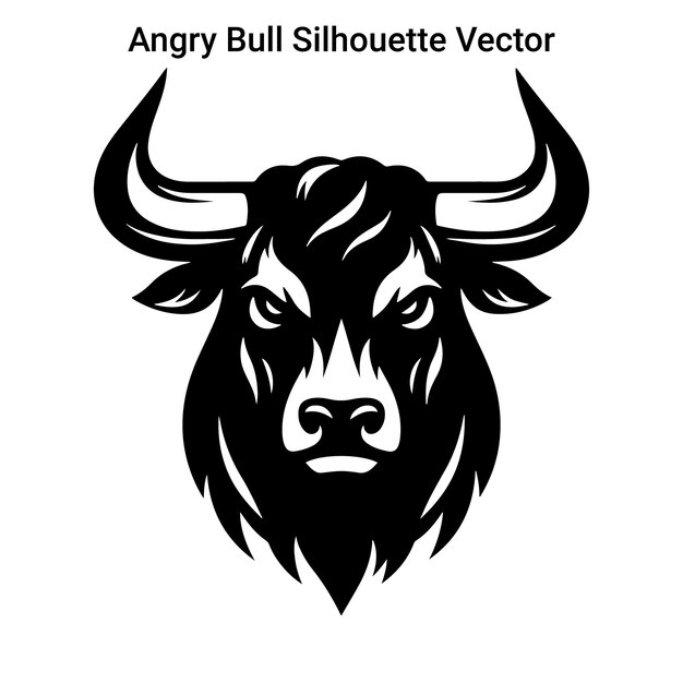 Vector de silueta de toro enojado