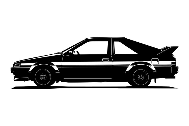 Vector de silueta del Toyota Corolla AE86 del año 1984