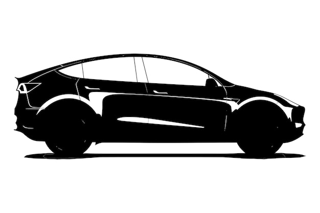 Vector de silueta de un vehículo híbrido