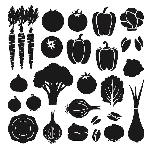 Vector de silueta de las verduras