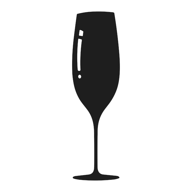 Vector de silueta de vidrio de champán elegante para diseños de celebración