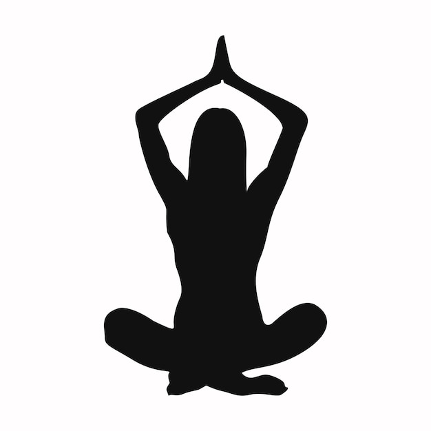 vector de silueta de yoga