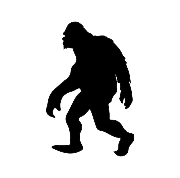 Vector de siluetas de Bigfoot y ilustración del concepto de Bigfoot