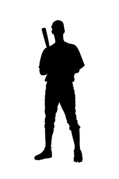 Vector vector de siluetas de jugadores de béisbol