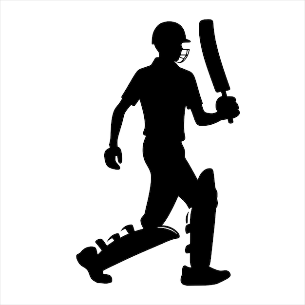 Vector de siluetas de jugadores de cricket