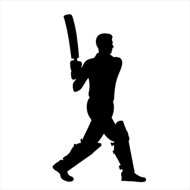 Vector de siluetas de jugadores de cricket